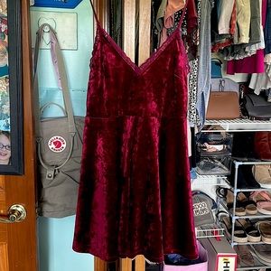 Maroon Velvet Cocktail Dress